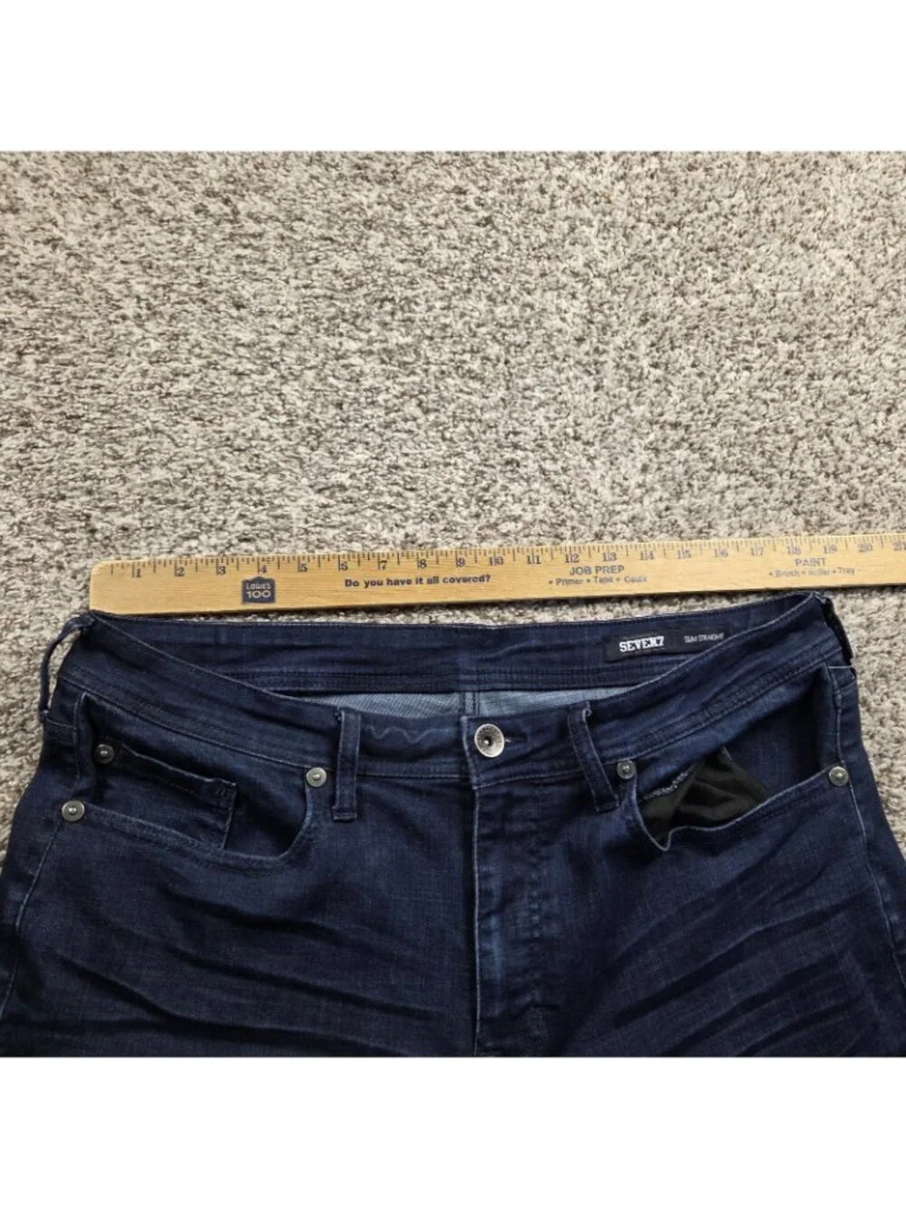 Seven7 Jeans Mens 36x32 Slim Straight Dark Wash Denim